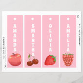 かわいいフルーツパーソナライズされたキッズブックマーク (正面)