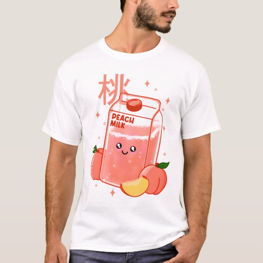 かわいいフルーツピーチミルク Tシャツ (正面)