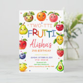 かわいいフルーツフルーツフルーツフルーツフルーツセカンド誕生日 招待状 (スタンド正面)