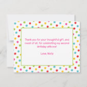 かわいいフルーツフルーツ2nd誕生日 サンキューカード (裏面)