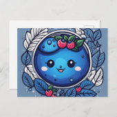 かわいいフルーツブルーベリーの喜び ポストカード (正面/裏面)