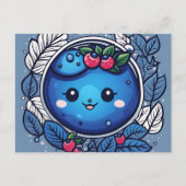 かわいいフルーツブルーベリーの喜び ポストカード (正面)