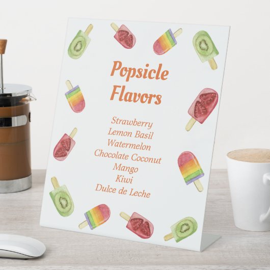 かわいいフルーツポプシクルのフレーバー夏のパーティー 台座サイン (インサイチュ)