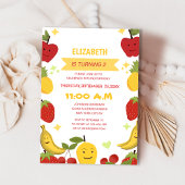 かわいいフルーツユニークをテーマにした子どもの誕生日 招待状