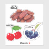 かわいいフルーツ大8" x 8"カスタムビニール切りステッカー シール (シート)