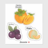 かわいいフルーツ大8" x 8"カスタムビニール切りステッカー シール (シート)