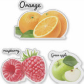 かわいいフルーツ大8" x 8"カスタムビニール切りステッカー シール (正面)