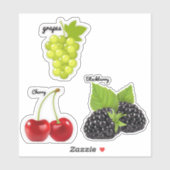 かわいいフルーツ大8" x 8"カスタムビニール切りステッカー シール (シート)