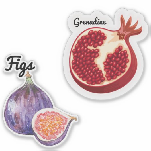 かわいいフルーツ大8" x 8"カスタムビニール切りステッカー シール (正面)