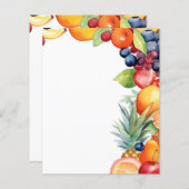 かわいいフルーツ好きのベンダーの文房具紙シート (正面/裏面)