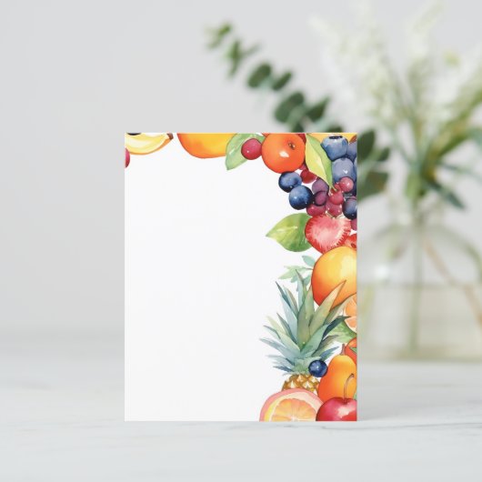 かわいいフルーツ好きのベンダーの文房具紙シート (スタンド正面)