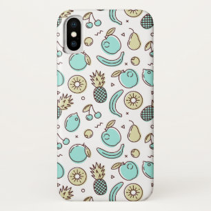 かわいいフルーツ柄の夏らしい線画 iPhone X ケース