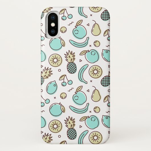 かわいいフルーツ柄の夏らしい線画 Case-Mate iPhoneケース (裏面)