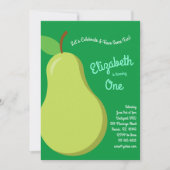 かわいいフルーツ梨キッズ1st誕生日パーティー 招待状 (正面)