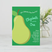 かわいいフルーツ梨キッズ1st誕生日パーティー 招待状 (スタンド正面)