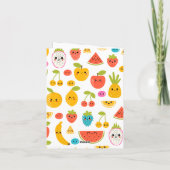 かわいいフルーツ ファースト 1歳の誕生日パーティー 折りたましいカード 招待状 (裏面)