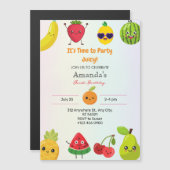 かわいいフルーツ ファースト 1歳の誕生日 女の子 マグネット   (正面/裏面)