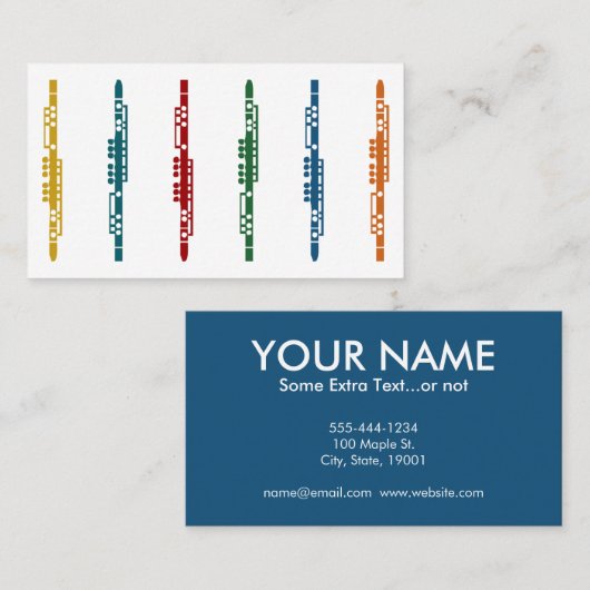 かわいいフルートのプレイヤーの名刺 名刺 (正面/裏面)