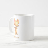 かわいいフルートを演奏するネズミ コーヒーマグカップ (正面左)