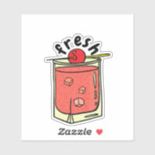 かわいいフレッシュスタイリッシュなガラスカクテルさくらんぼ好き シール (シート)