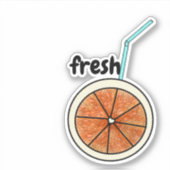 かわいいフレッシュスタイリッシュオレンジ好き シール (正面)