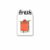 かわいいフレッシュスタイリッシュグラスカクテルレッド愛好家 シール (正面)