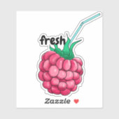 かわいいフレッシュスタイリッシュレッドラズベリー愛好家 シール (シート)