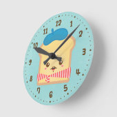 かわいいフレンチトーストのしゃれのユーモア部屋の装飾の時計 ラウンド壁時計 (傾斜)