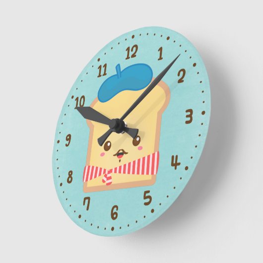かわいいフレンチトーストのしゃれのユーモア部屋の装飾の時計 ラウンド壁時計 (傾斜)