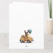 かわいいフレンチブルドッグが乗ったビンテージカー カード (裏面)