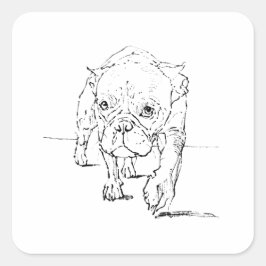 かわいいフレンチブルドッグのイラスト スクエアシール