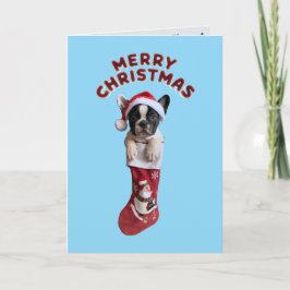 かわいいフレンチブルドッグのクリスマス カード