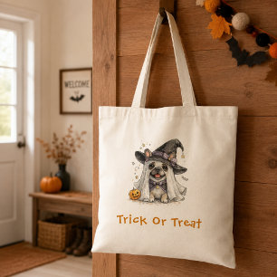 かわいいフレンチブルドッグのハロウィン魔女のトリック・トリート トートバッグ
