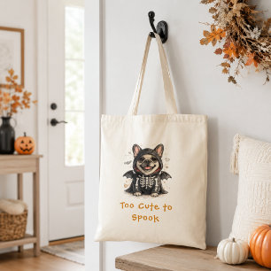 かわいいフレンチブルドッグのハロウィーンスケルトンスプーク トートバッグ