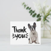 かわいいフレンチブルドッグの感謝の気持ち フレンチィ子犬の犬 ポストカード (スタンド正面)