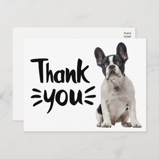 かわいいフレンチブルドッグの感謝の気持ち フレンチィ子犬の犬 ポストカード (正面/裏面)