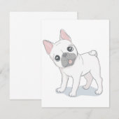 かわいいフレンチブルドッグの肖像 | 犬好き 招待状 (正面/裏面)