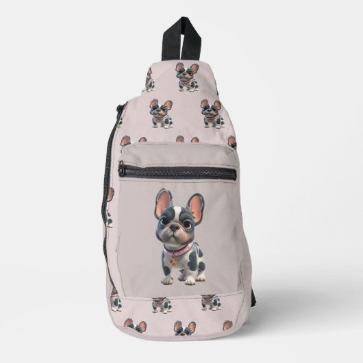 かわいいフレンチブルドッグ スリングバッグ (正面)