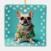 かわいいフレンチブルドッグ セラミックオーナメント (裏面)