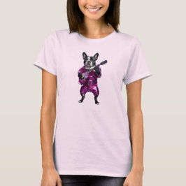 かわいいフレンチブルドッグ ロックスターTシャツ Tシャツ