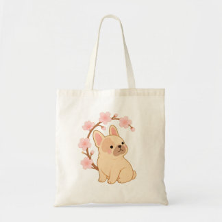 かわいいフレンチブルドッグ 桜 日本犬 トートバッグ
