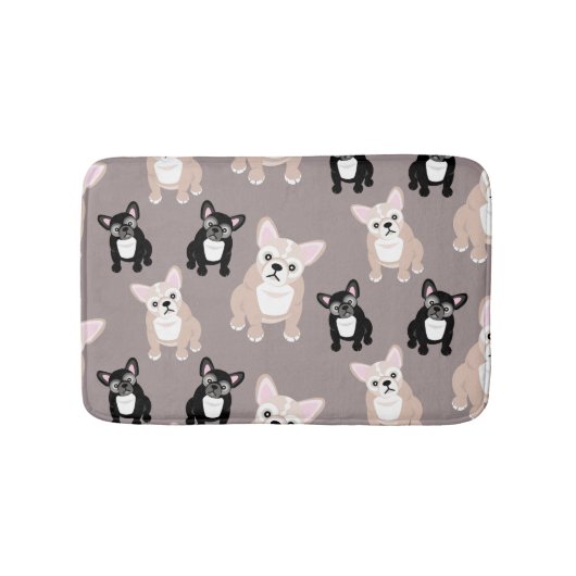 かわいいフレンチ・ブルドッグの子犬 バスマット (正面)