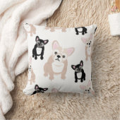 かわいいフレンチ・ブルドッグパターン クッション (ブランケット)