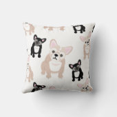 かわいいフレンチ・ブルドッグパターン クッション (裏面)