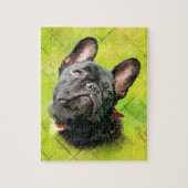 かわいいフレンチ・ブルドッグ-単語パターンとのFrenchie ジグソーパズル (縦)