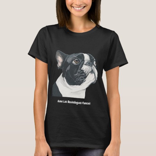 かわいいフレンチ・ブルドッグ Tシャツ (正面)