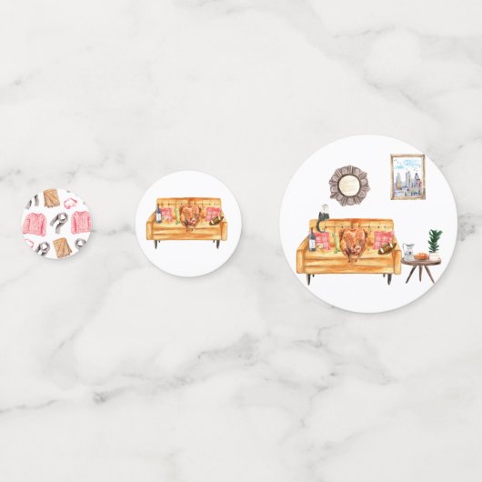 かわいいフレンドギビング・サンクスギビング・パーティー・パーソナライズド コンフェッティ (裏面)