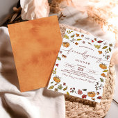 かわいいフレンドシフィングサンクスギビングディナー招待状 招待状