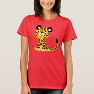 かわいいフレンドリーマンガのジャガー女子Tシャツ Tシャツ