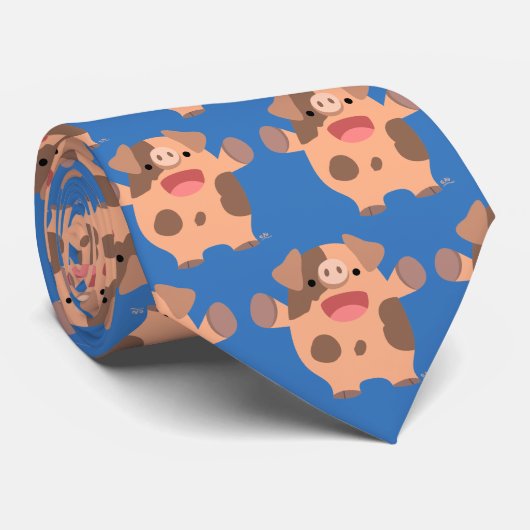 かわいいフレンドリーマンガの豚ネクタイ ネクタイ (ロール)